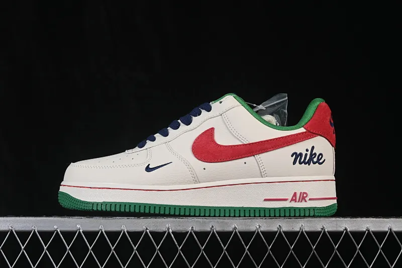 All categories Nk Air Force 1 Air Force series Nk Air Force 1 Low Air Force low-top Nike Air Force 1'07 Low beige red and green Air Force 1 low-top casual sneakers FV3694-108